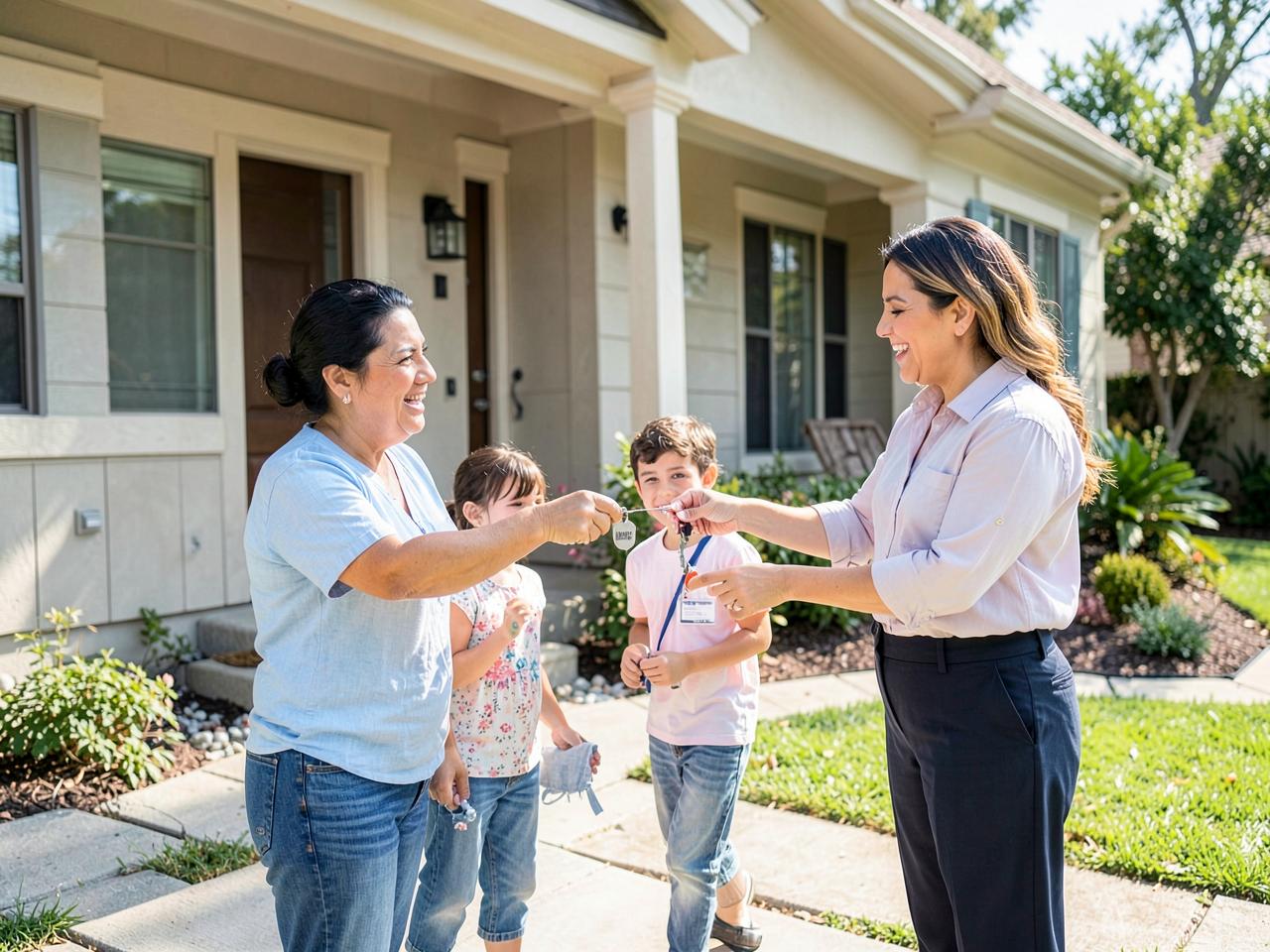 Entrega de llaves a una familia latina