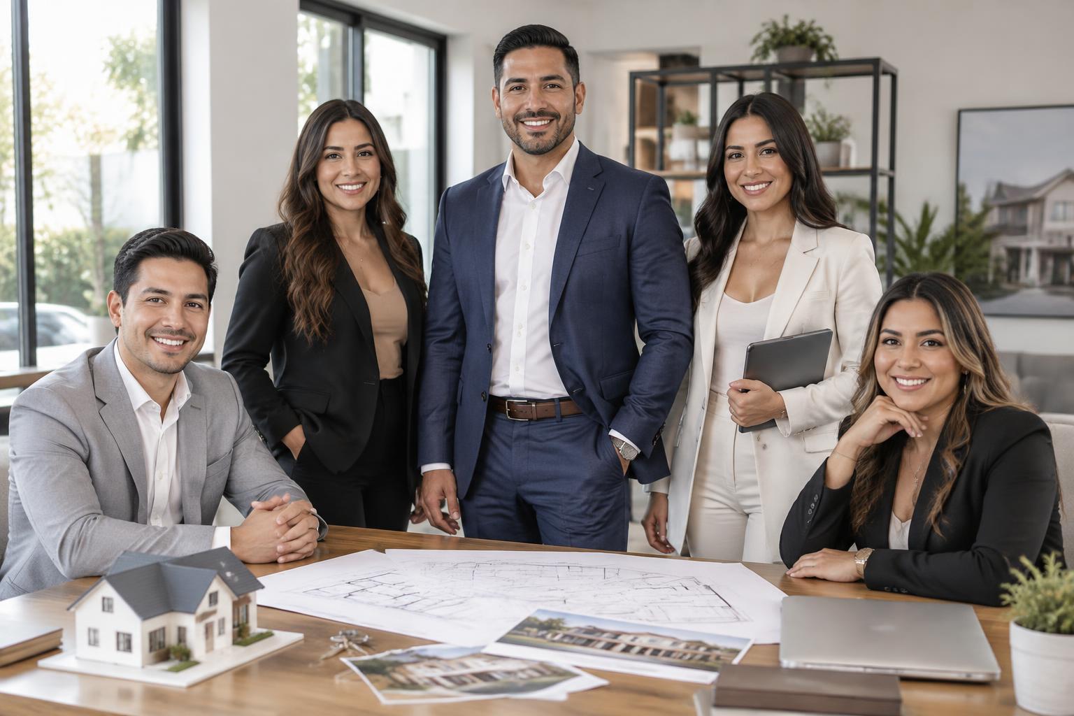 Realtor latino celebrando con su equipo